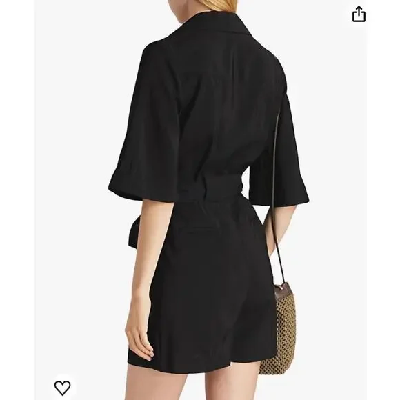 Ba&sh Black Calia Belted Romper NWT Size 4